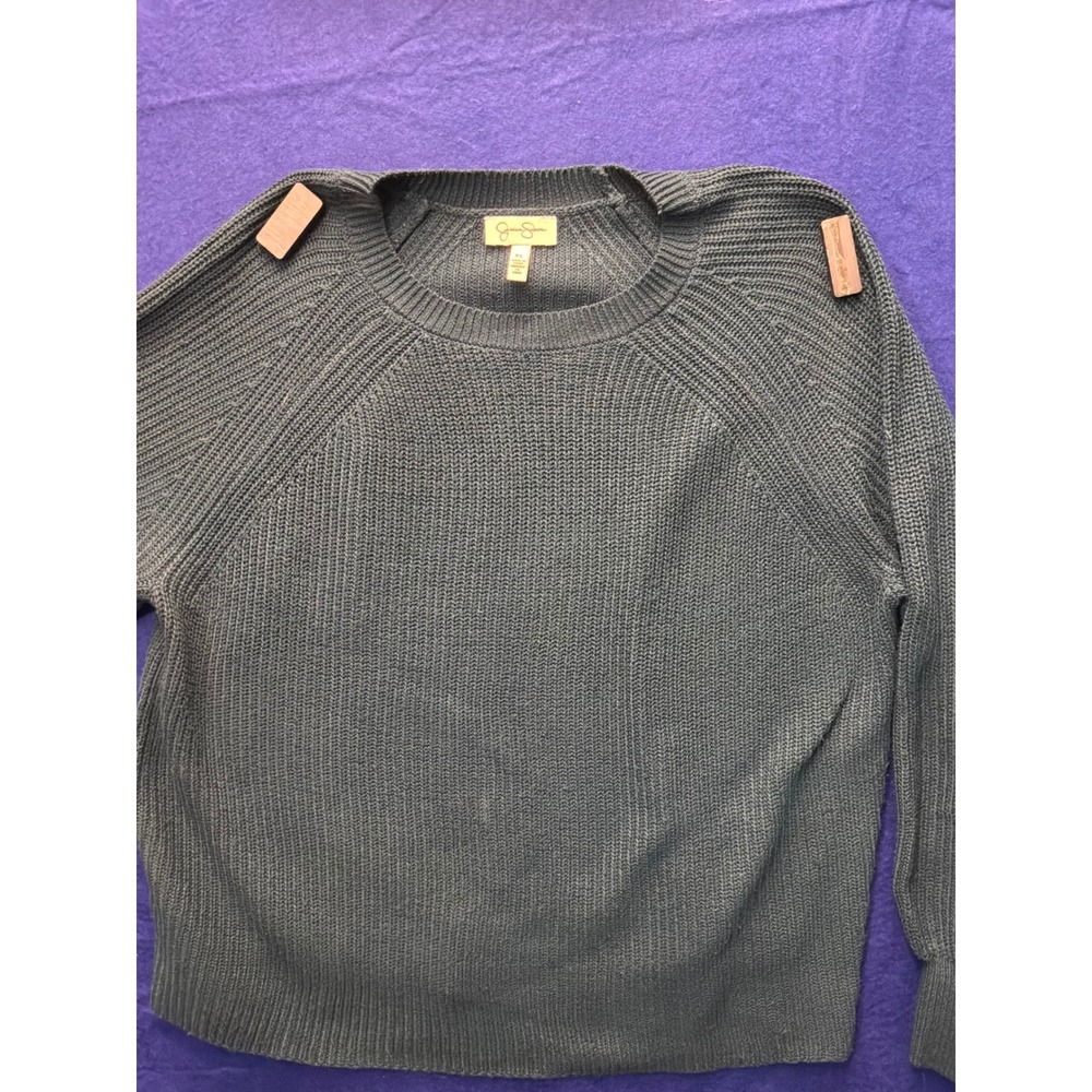 Gorpcore Womens Jessica Simpson Shaker Stitch Pullover Sweater XL Forest Green